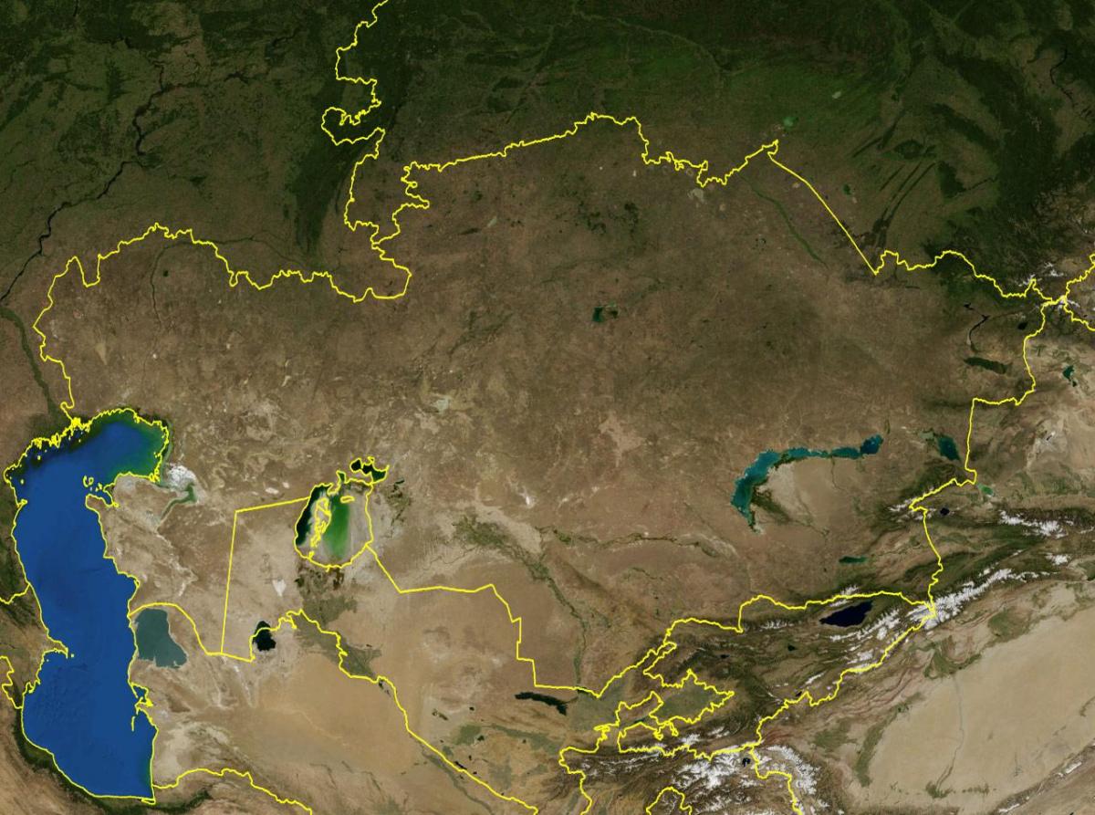 karta Kazahstana topografske