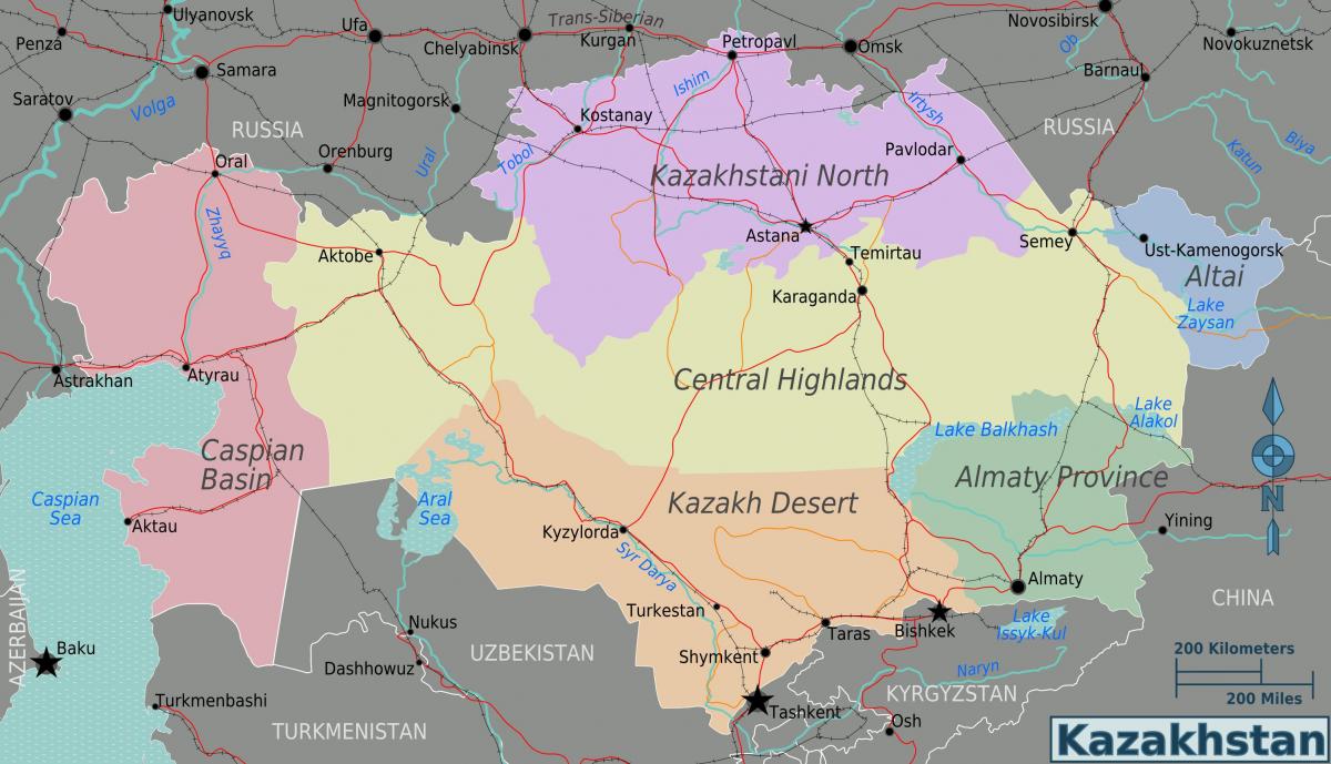 karta regije Kazahstana
