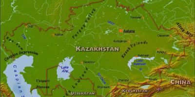 Karta Kazahstana fizička