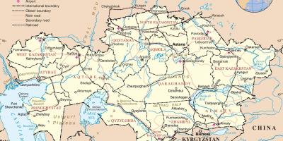 Karta Kazahstana političke