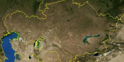 Karta Kazahstana topografske