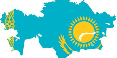 Karta Kazahstana zastava
